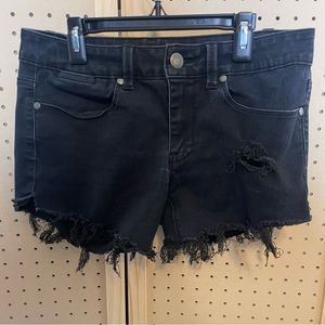 Max Jeans size‎ 6 black distressed shorts cutoff skimmer